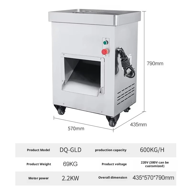 New Large Meat Cutter Multi-Functional Fully Automatic Fresh Meat Processing Machine Stainless Steel Blade 600kg/h Capacity