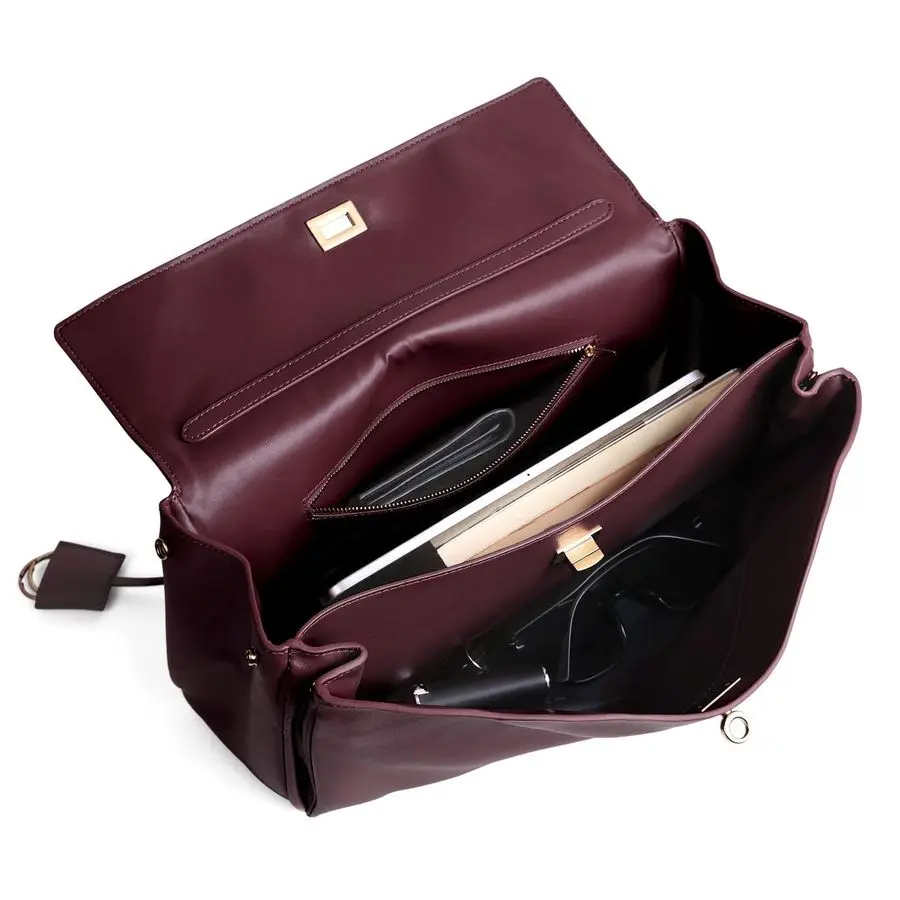 حقيبة يد جلدية للنساء حقائب كتف جلدية ناعمة مع حزام كتف للسيدات حقيبة كروس للسفر والعمل ميد