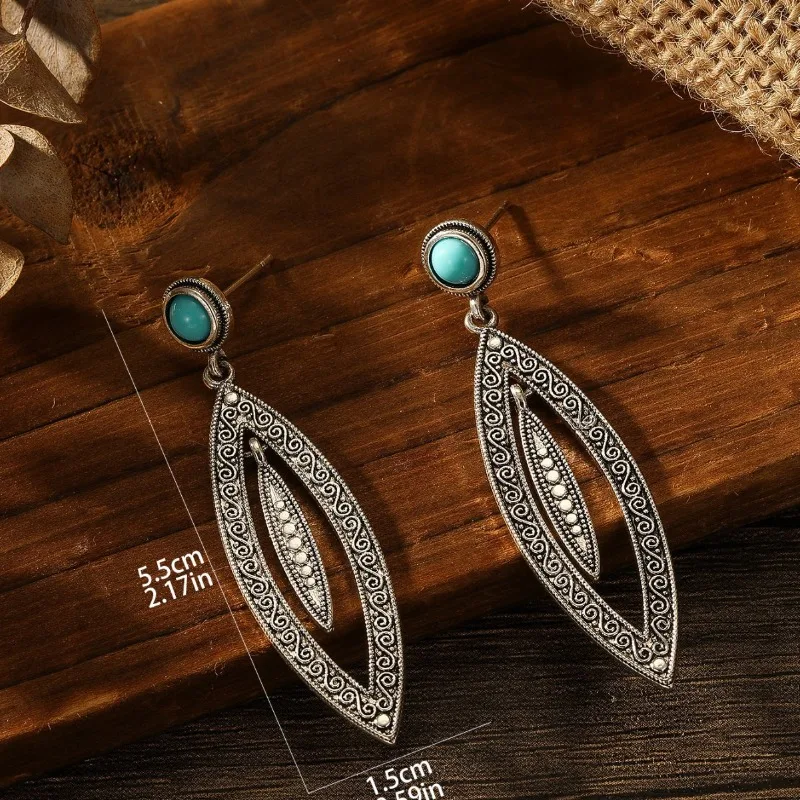 أقراط نسائية طويلة مجوفة من خرز الأرز على الطراز العرقي أقراط بوهيمية متغيرة الألوان تدريجياً للنساء