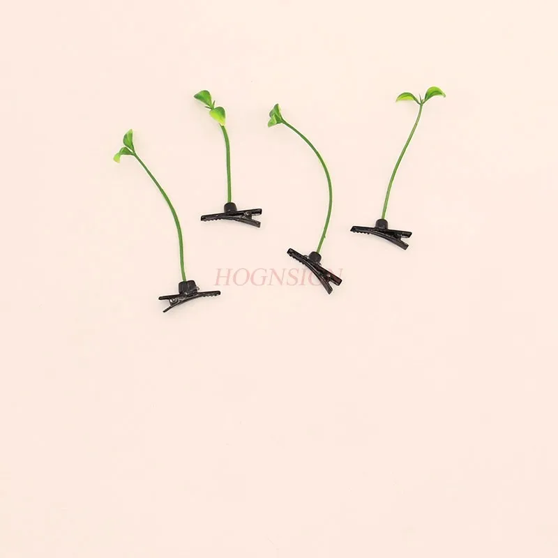 New Plant Funny Little Bean Sprout Flower Head with Long Grass Sprout Hair Jewelry Clip Stupid and Cute