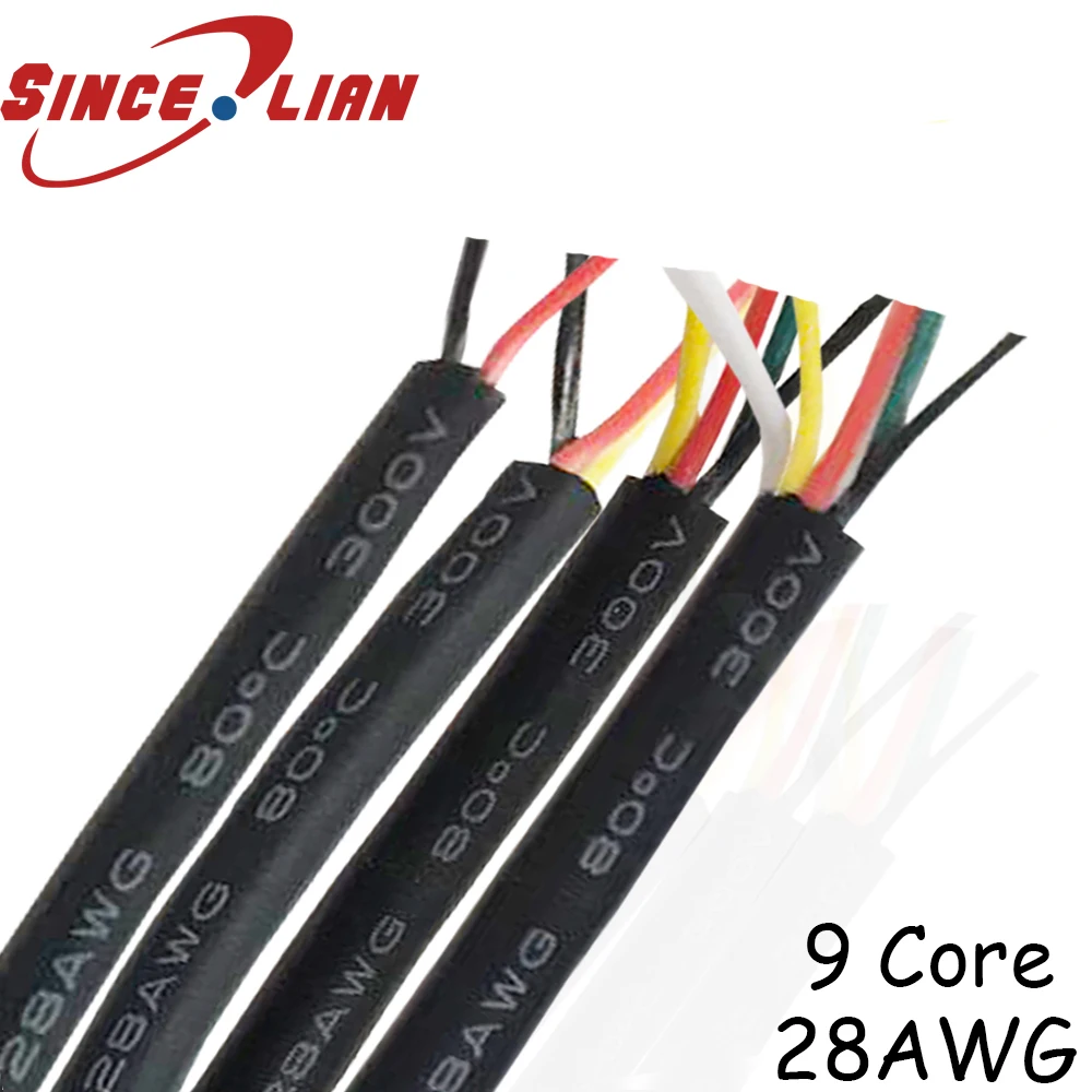 

30m UL2464 28AWG 9 Core Conductor Tinned Copper Sprial Audio Speaker Wire cable Signal Cable Sheathed WireOD5.1MM