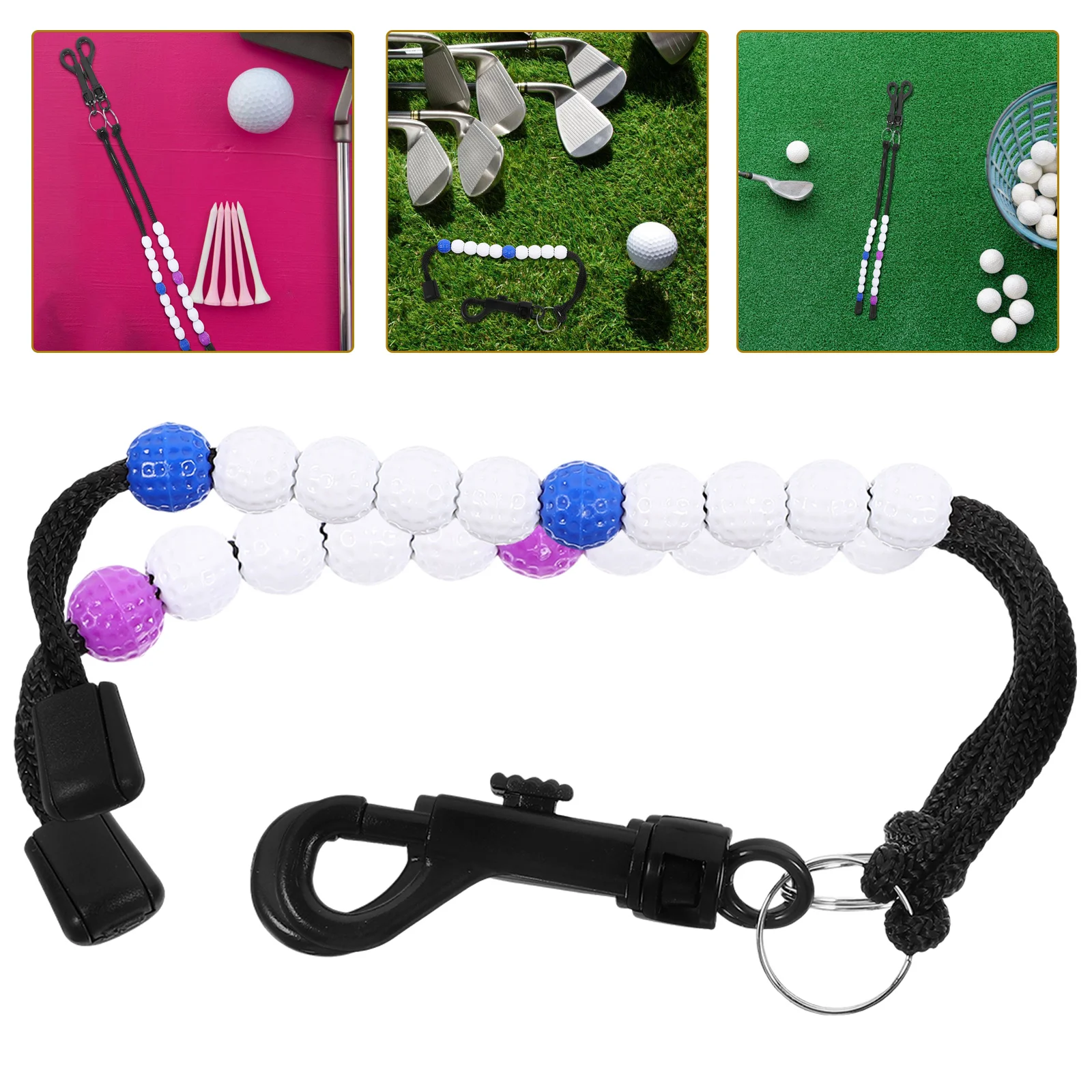 

2pcs Stroke Wrist Chain Golfing Scoring Bead Golf Score Counter Chain Durable Abs Nylon Material Portable Golf Training Tool