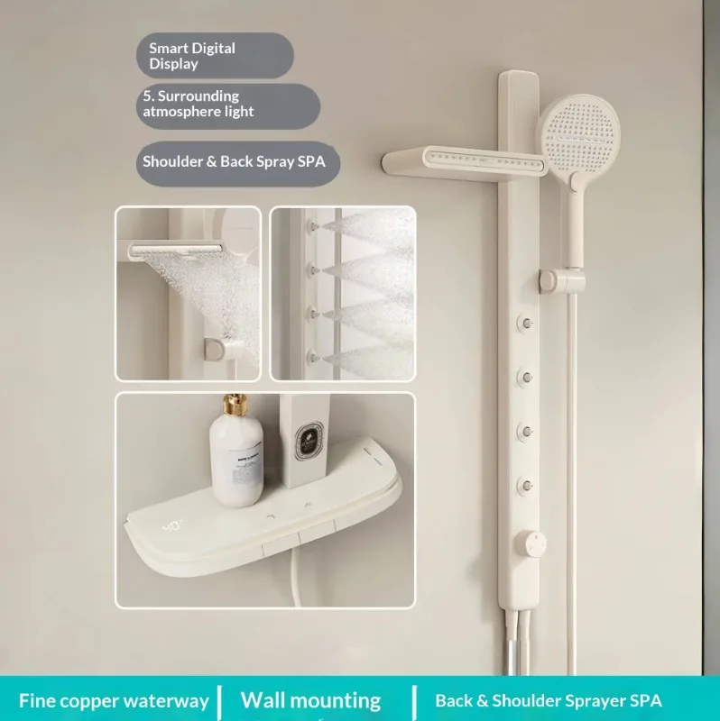 Household chrome-plated thermostatic control shower