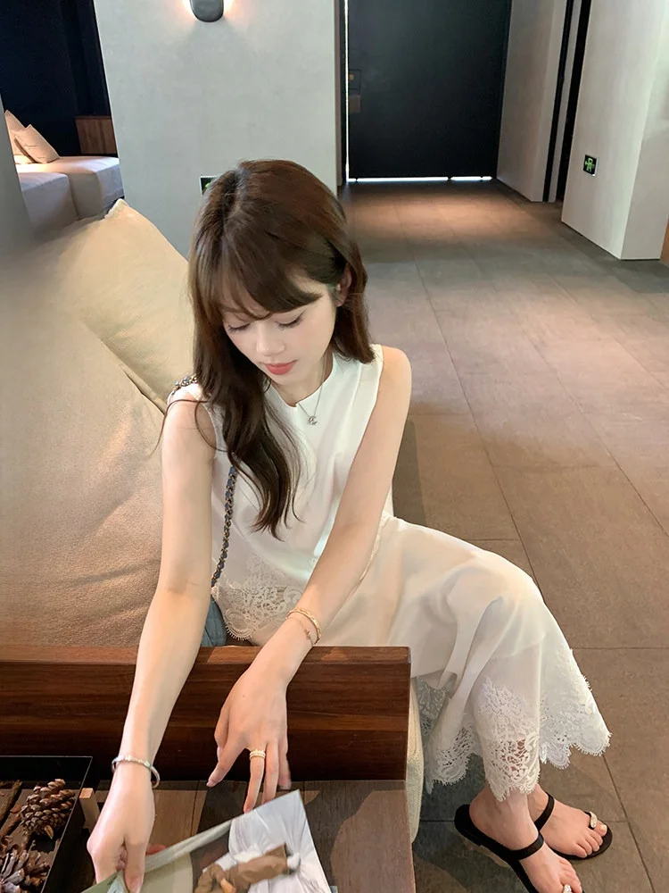 

AHY кружевная юбка с рюшами и вышивкой, комплект из двух предметов, женский летний костюм Faion, круглый Ne French Sle