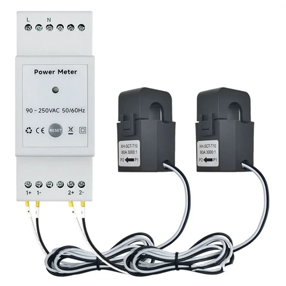 

Intelligent-WiFi Energy Meter Bidirectional 2-channel DIN Rail 80A Monitoring Power AC110V/240 Dual Channel Energy-Monitor