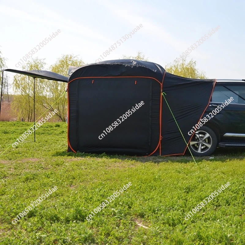 Steel wire type no-assembly quick-set car rear tent, self-driving tour extended type car side tent, roof awning tent