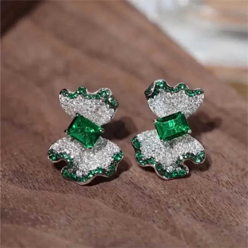 

RUIF 2024 Hot Sale Bowknot Shape S925 Silver Earrings Zircona Gemstones Jewelry for Woman Gift