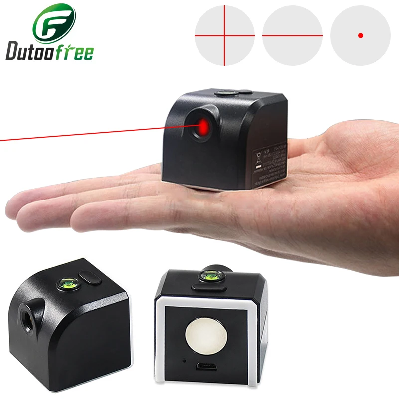 Carregamento Usb Mini Nível Laser Cruz Laser Portátil Posicionador Infravermelho Ferramenta de Medição Horizontal e Vertical Luz Vermelha e Verde