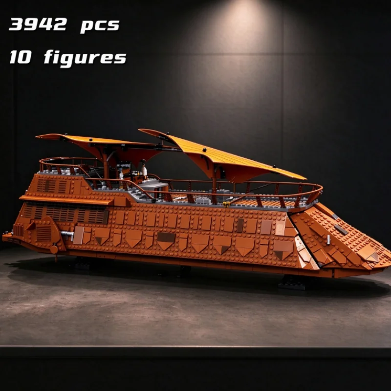 Large Science Fiction Sail Warship Building Blocks Model Difficulty Assembled Ornaments Adult Collection Gift