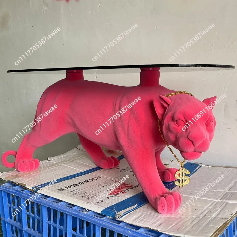 Italian light luxury high-end Internet celebrity tea table designer personalized animal shape leopard coffee table