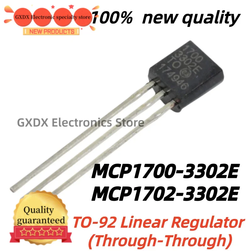 10 pieces/lot 100% New Quality TO92 MCP1700-3302E/TO MCP1702-3302E/TO TO-92 MCP1700 MCP1702 170033002E Chips