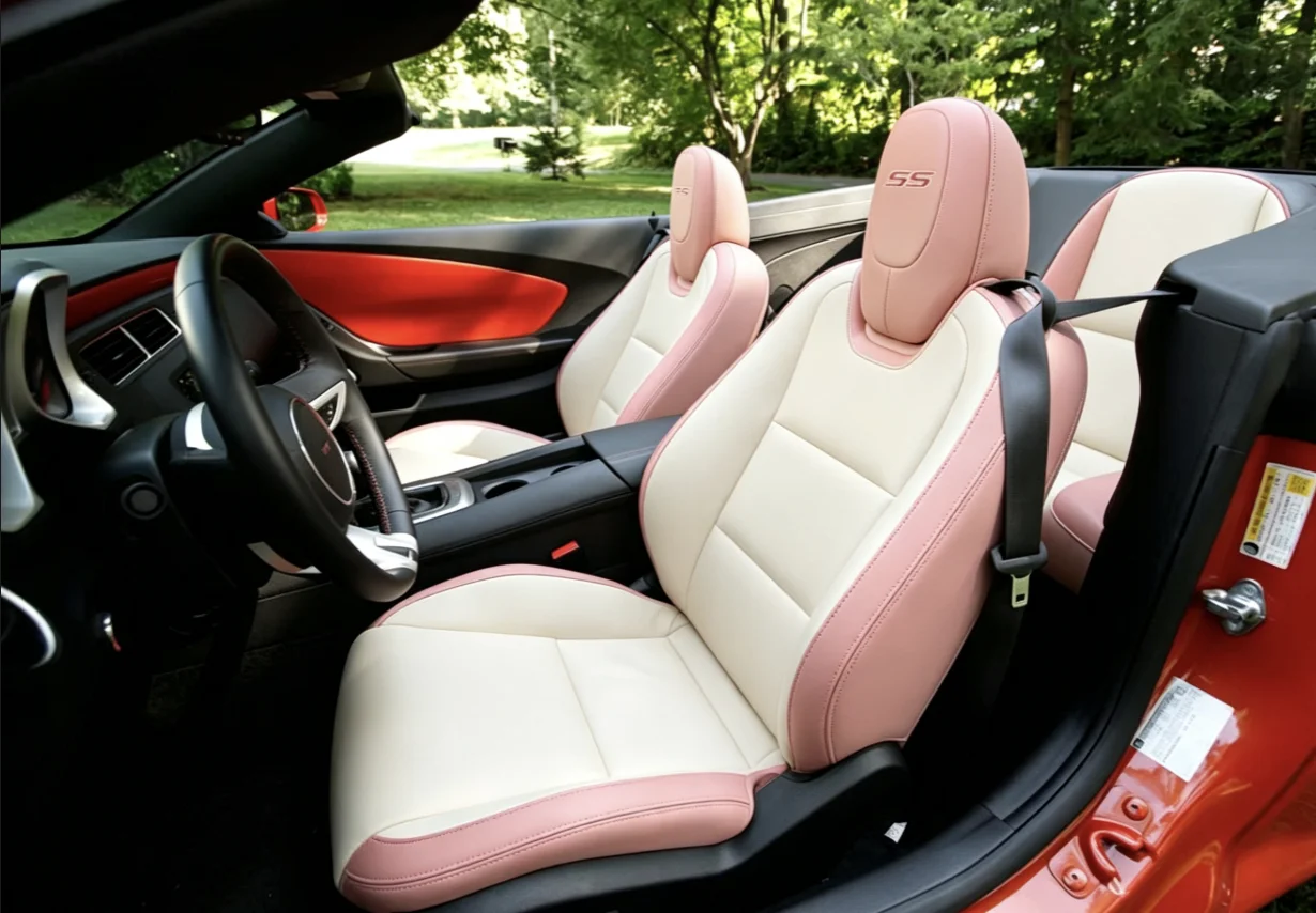 Für Chevrolet Camaro 2011~2015 Maßgefertigte Autositzbezüge Luxuriöses Nappaleder 100% Passgenau Innenausstattung 360 ° Vollständige Abdeckung – Detail 7