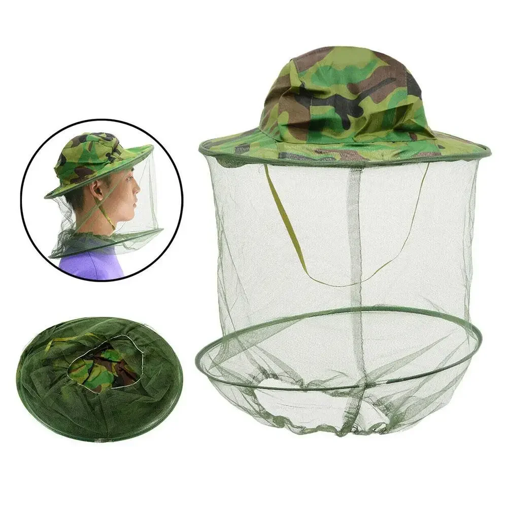 Unisex Fishing Cap Mesh Bee Keeper Hat With Mosquito Net Prevent Anti Sun UV Outdoor Sunshade Neck Walking Head Covers