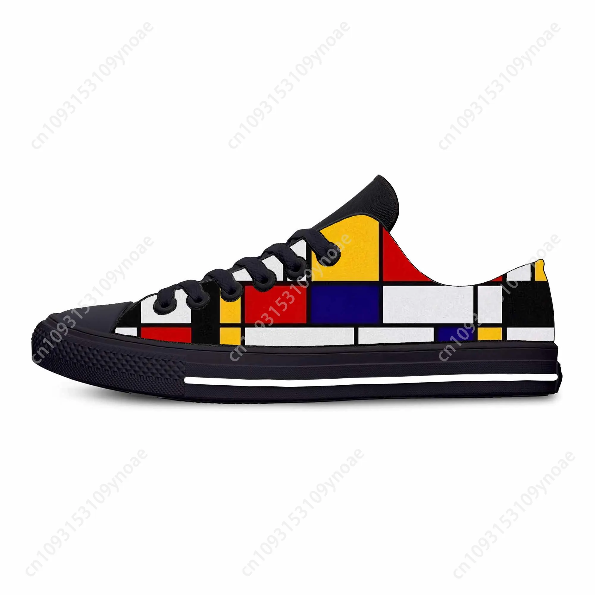 

Piet Mondrian Abstract Geometric Pattern Painting Casual Cloth Shoes Low Top Comfortable Breathable 3D Print Men Women Sneakers