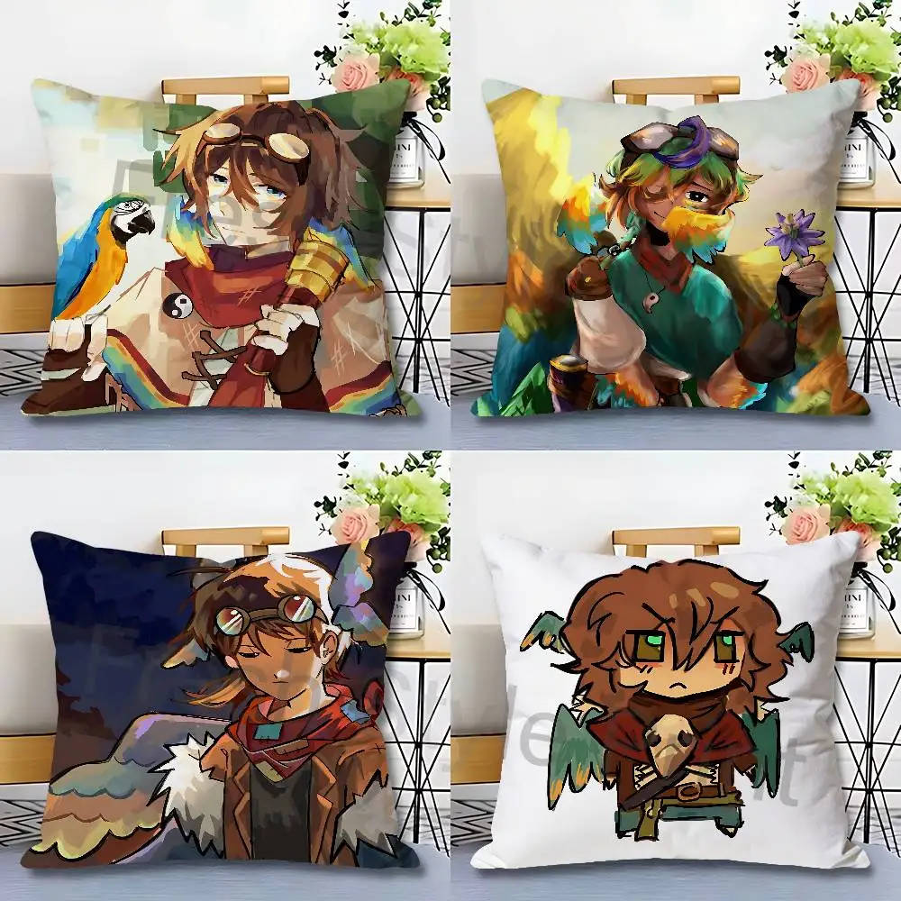 

P-Parrotx2 Various Sizes Square Pillow Case For Car Home Bedchamber Decor Custom Valentine gift