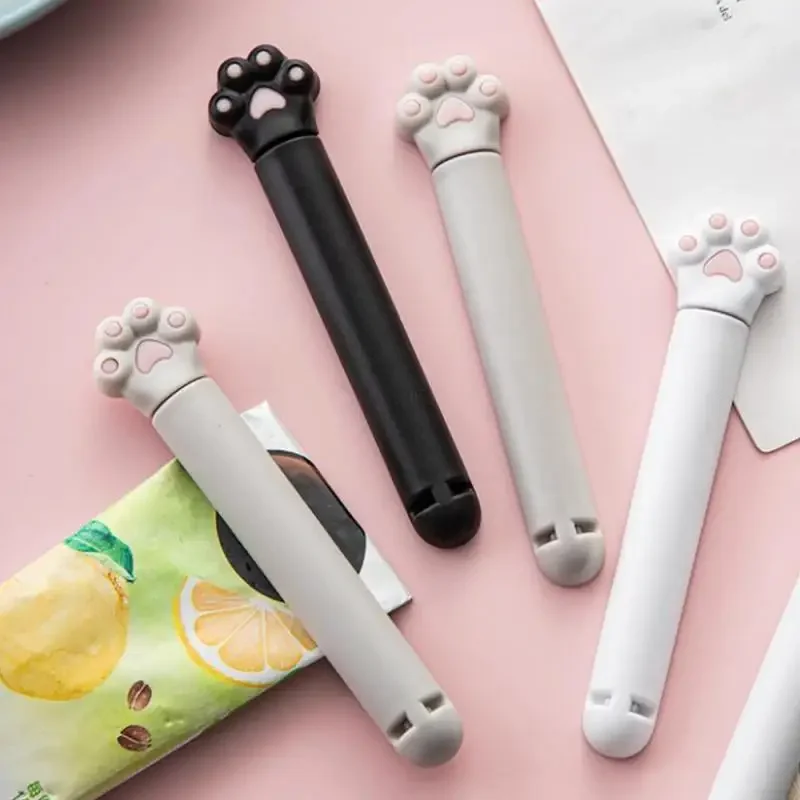 Caja selladora de bolsas con forma de pata de gato, Clips para sellar alimentos, abrazadera de sellado de aperitivos a prueba de humedad, organización de almacenamiento de cocina