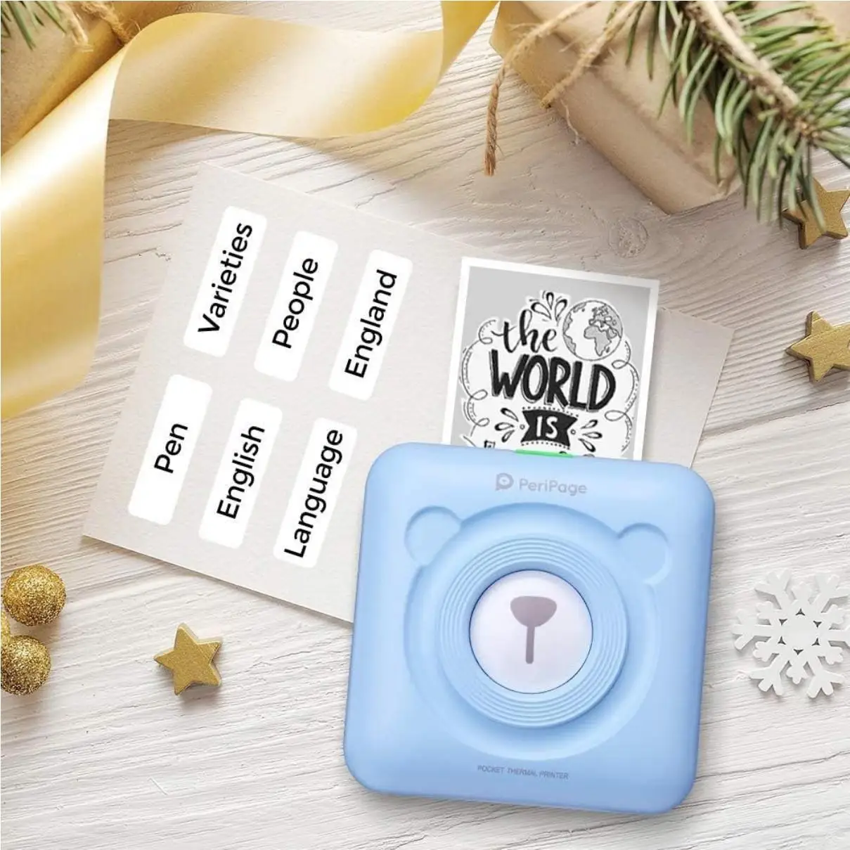 Peripage Mini Printer Paper 15mm 30mm Bear Blank Label Sticker Thermal Printing Paper for A6/A8 Waterproof Oilproof Scratchproof