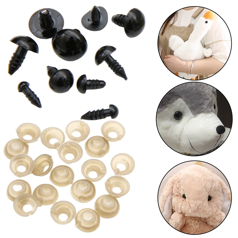 

6-50pair/bag 5-30mm Black Acrylic Safety Eyes with Washers For Amigurumi Crochet DIY Plush Toys Accessories Doll Making Supplies
