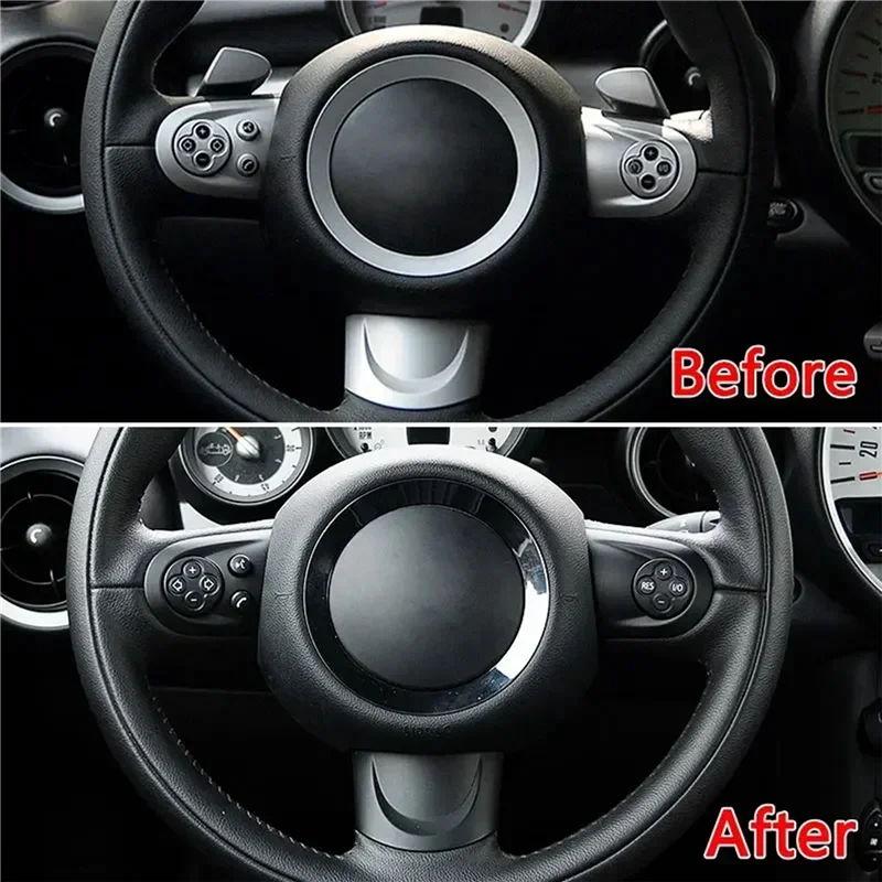 A73X-Trim غطاء زر التبديل عجلة القيادة متعددة الوظائف لميني كوبر R55 R56 R57 R58 R59 R60 R61 اكسسوارات السيارات