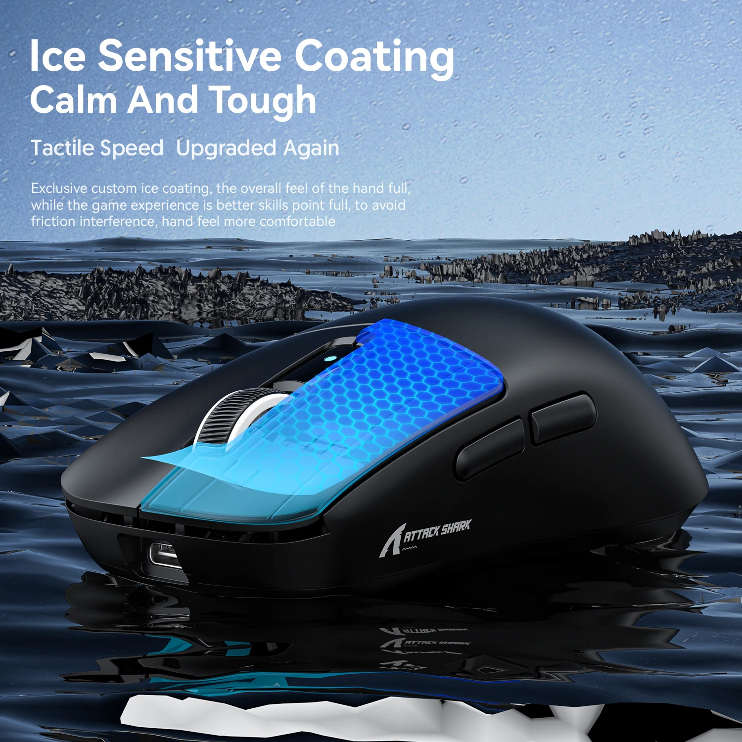 ATTACK SHARK R6 Wireless Gaming Mouse 38g Ultra-Light 8K Polling PAW3950MAX 42000DPI Tri-Mode 2.4G Bluetooth Wired For Gamer