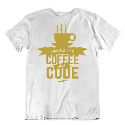 Café Y Código Camiseta Programador Camisa Divertida Vida Apparel T