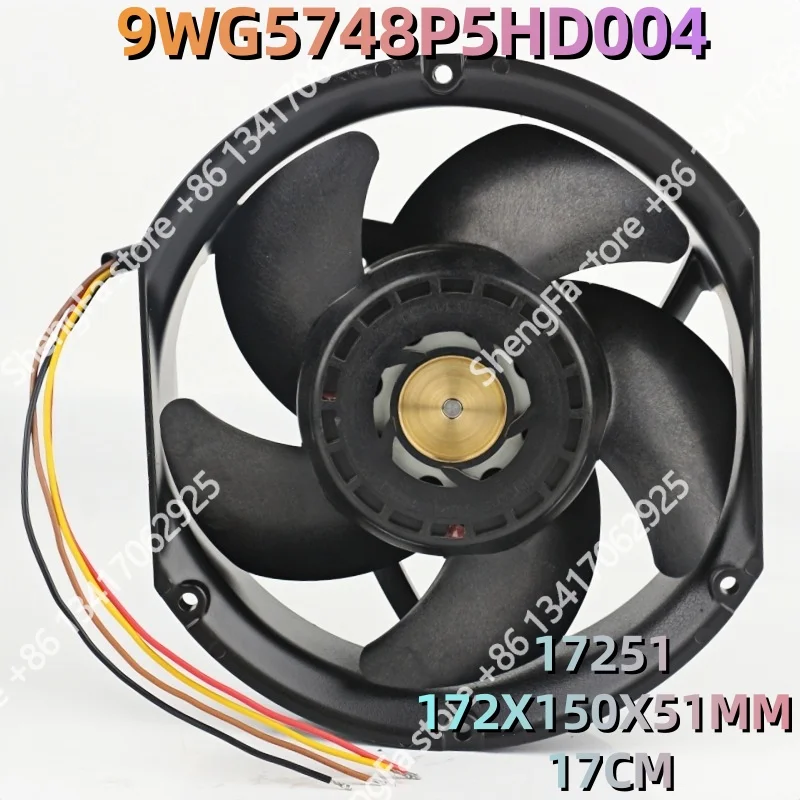 Cooling fan Sanyo 5V 12V 24V AC EC 17251 17CM 172X150X51MM waterproof inverter Axial flow Four-wire 9WG5748P5HD004 DC 48V 1.62A