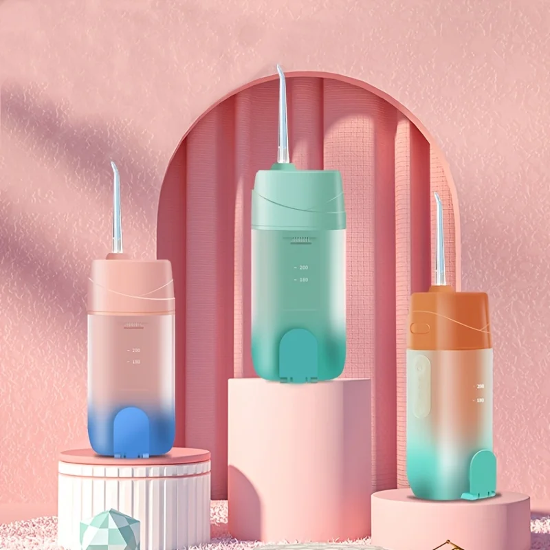 Portable Mini Water Flosser 200ml Teeth Cleaning  Irrigator Foldable Teeth Cleaner Cordless Travel  Irrigator For Teeth Cleaning