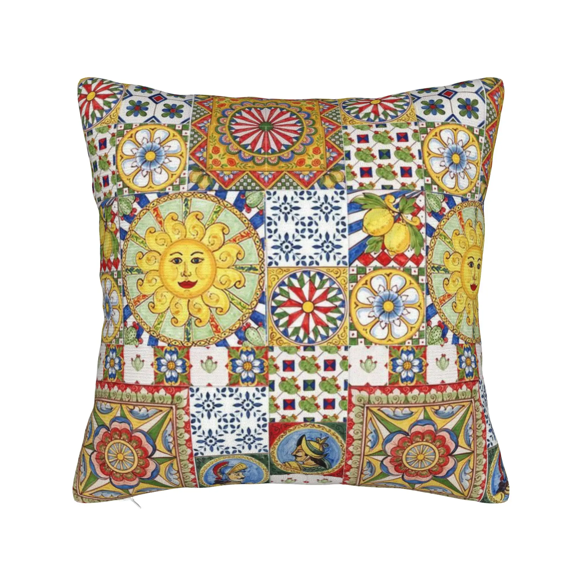 Pillow Cover Italy Cute Print Sicilia Sicily  Retro Trendy Pillow Case For Living Room Bed Chair Pillowcases