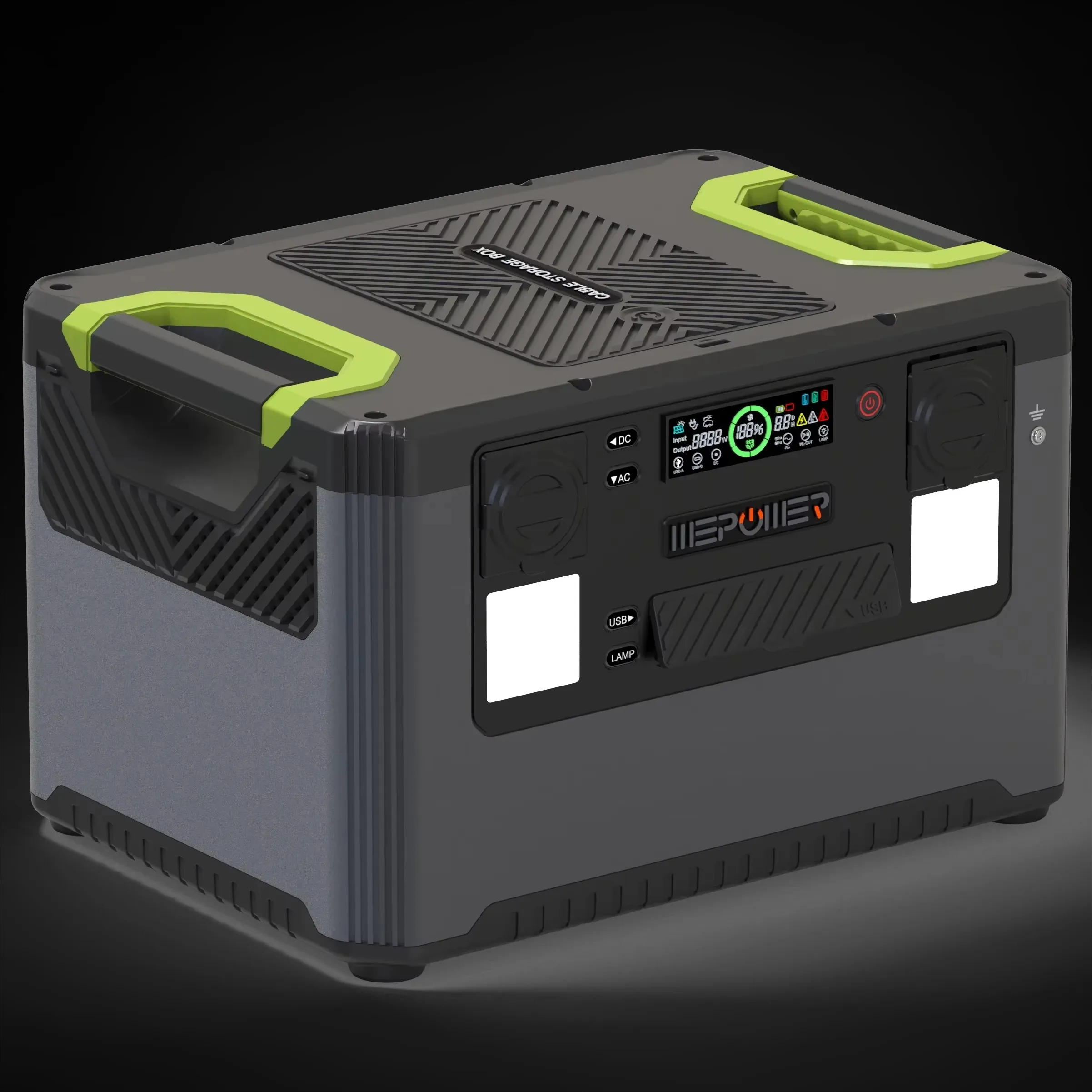 Large Capacity Energy Storage Battery 2000W 2KW Mobile Power Supply Portable Solar Generator for Outdoor Camping