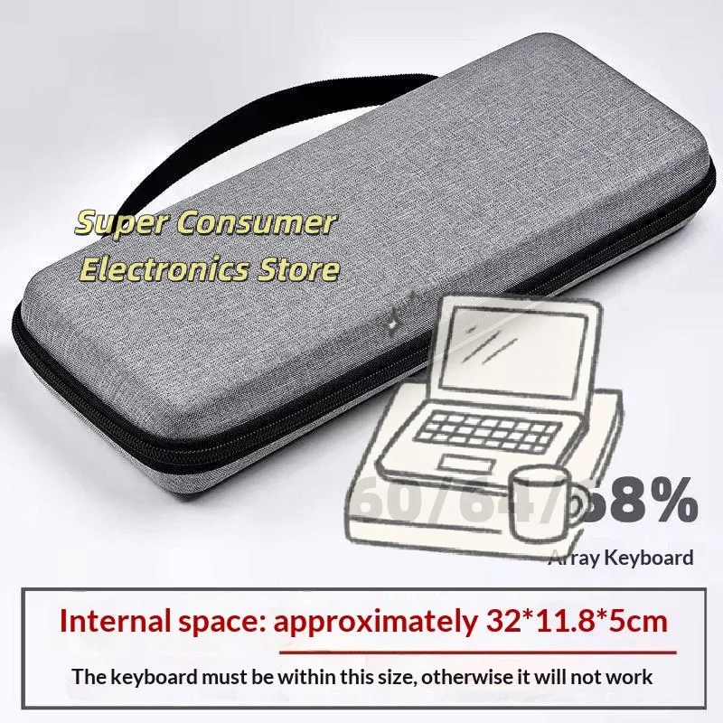 EVA Hard Shell Keyboard Storage Bag–Large Capacity,Thickened&Waterproof Protective Case for Full-Size Mechanical&GamingKeyboards