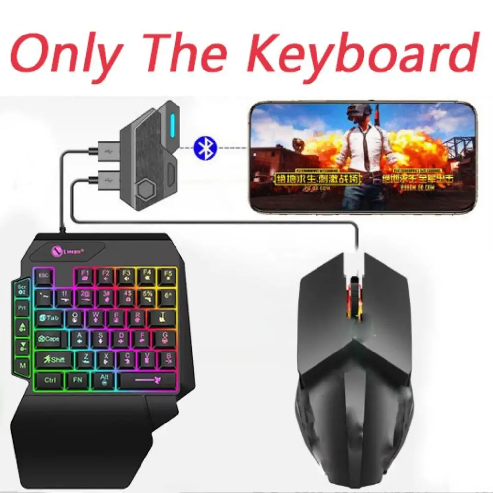 USB Keyboard Mini One Handedly Keyboard USB Luminous Single Hand Keyboard 35 Keys Wired Gaming Mechanical Keyboard Smartphone