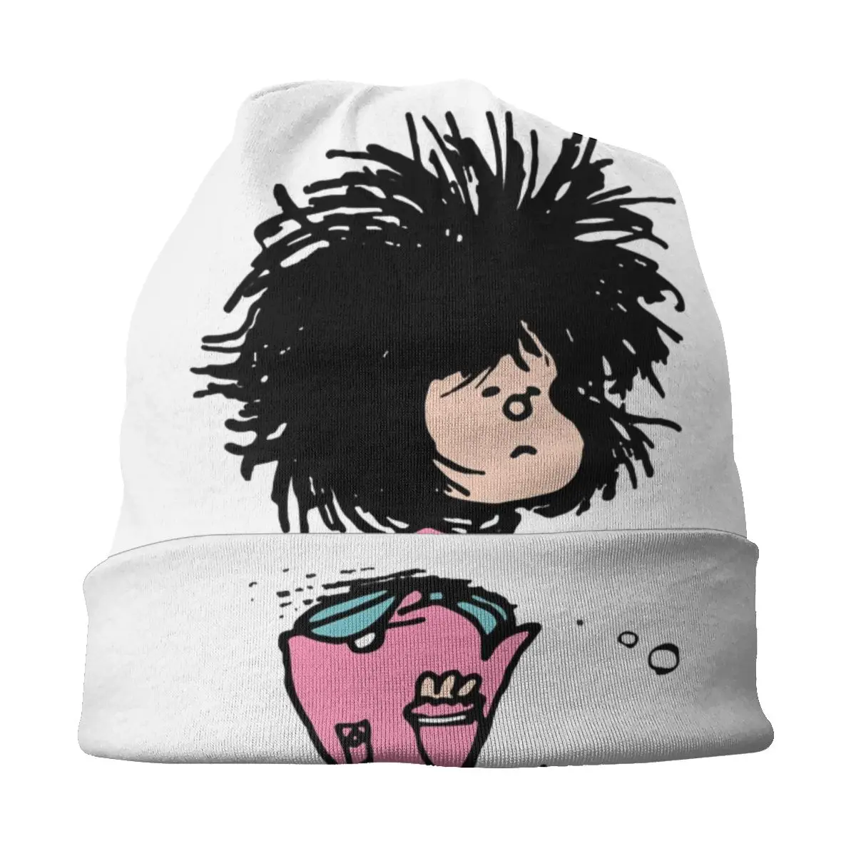 Winter Warm Bonnet Homme Knitting Hats Street Humor Mafalda Beanie Cap Outdoor Ski Quino Argentina Beanies Caps For Men Women