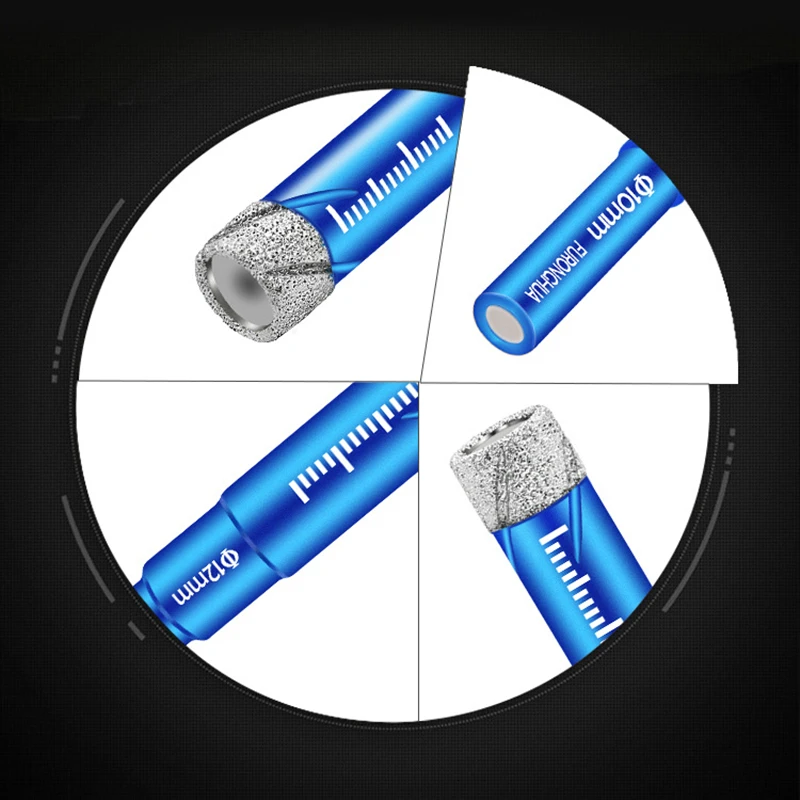 6 8 10 12 14 16 mm Durable Diamond Coated Core Drill Bit Dry Drilling for Glass Marble Granite Quartz Porcelain Ceramics