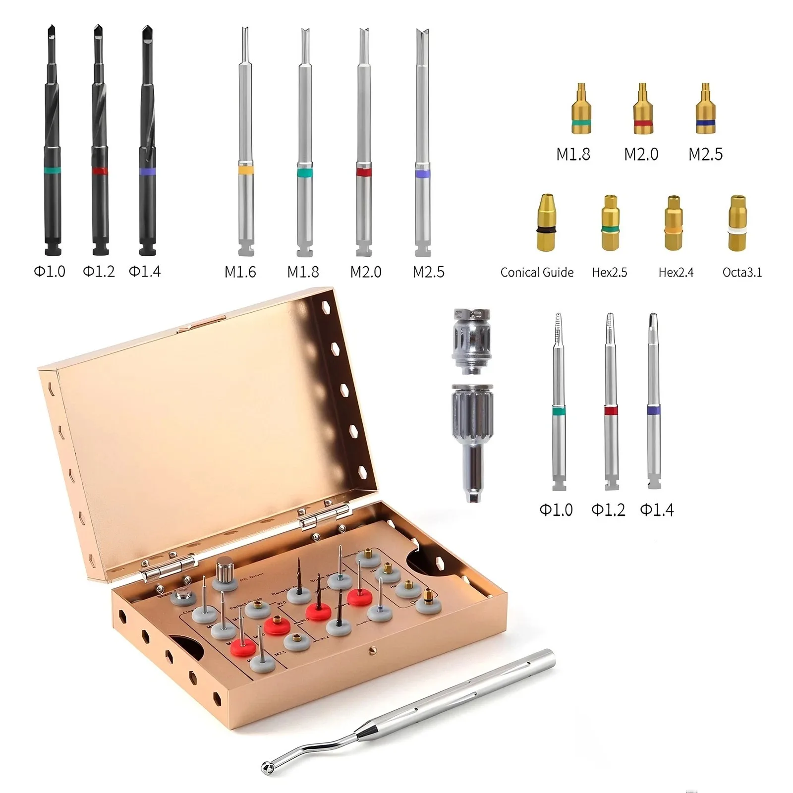 Dental Universal Implant Removal Screw Kit Broken Screws Extract Tool Set