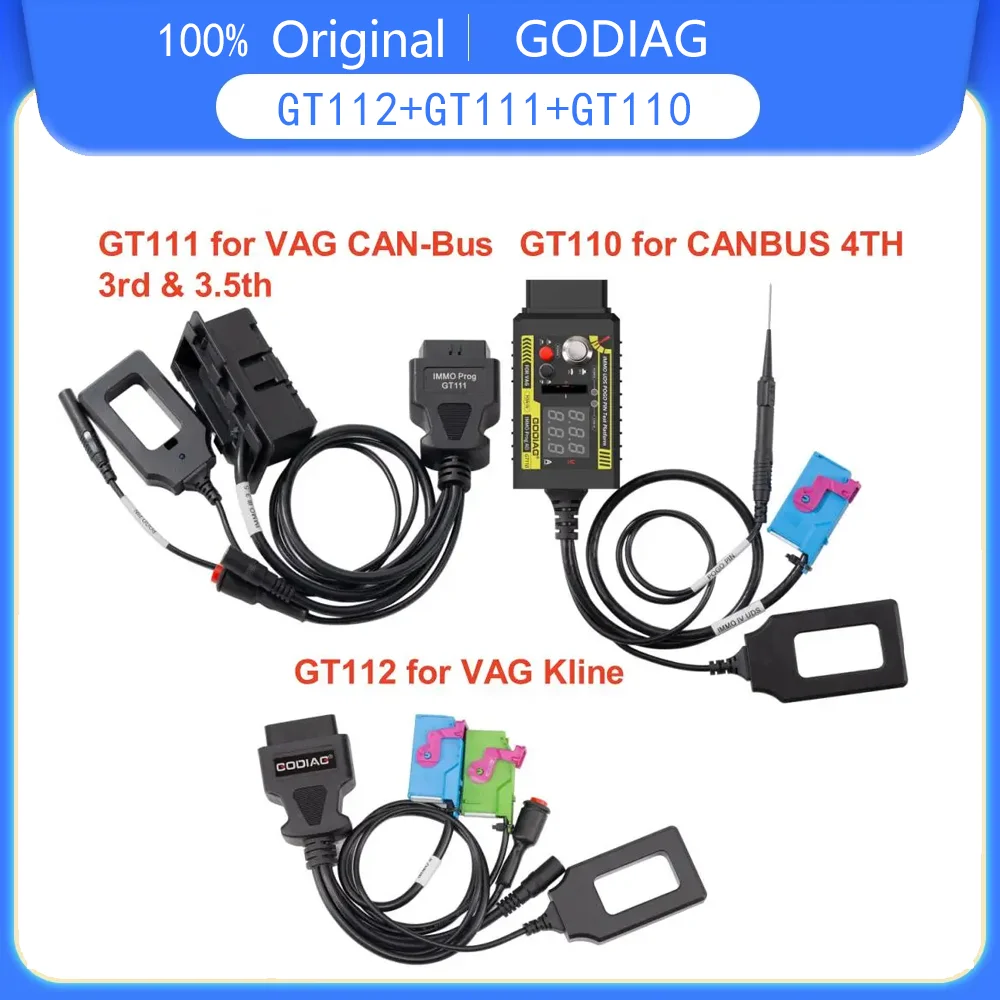 GODIAG GT112 K-Line Test Platforms with GT111 CAN-Bus and GT110 CAN-Bus UDS With Pogo Pin For VAG 2nd/3rd/3.5th/4th Generation