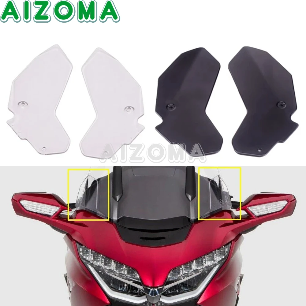 2PCS Motorcycle Fairing Windshield Side Wing Air Deflector Case Clear/Smoke/Black For Honda GL1800 Gold Wing 2021 2020 2019 2018