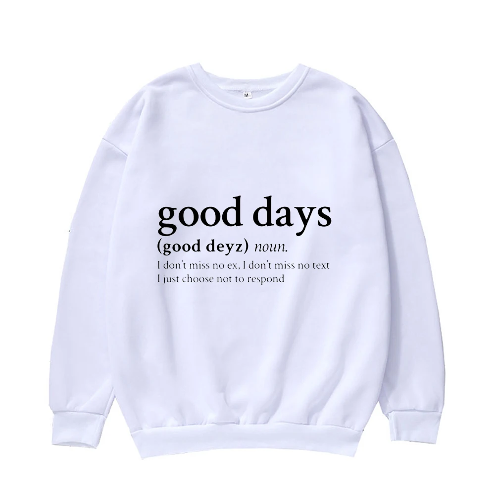 Good Days Sza Song Lyrics Crew Neck Sweatshirt Streetwear Hip Hop Retro Pullover Autumn And Winter Gift For Fans