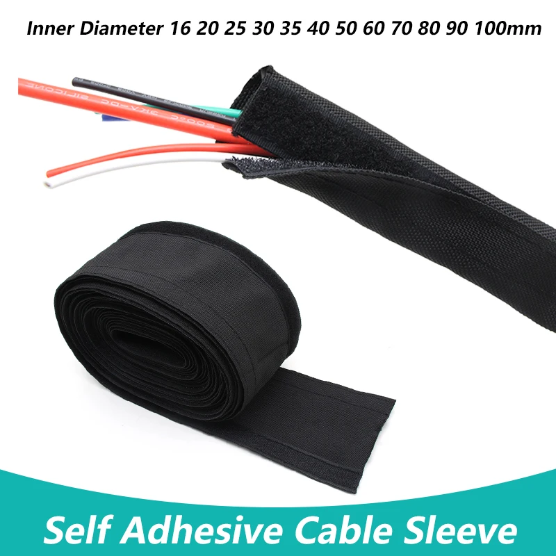 

Reusable Nylon Cable Sleeve 16 20 25 30 35 40 50 60 70 80 90 100mm PET Braided Harness Sheath Management Wire Wrap Protection