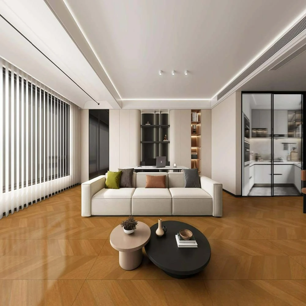 Fish Bone Wood Grain Tile 600x1200 Soft Light Living Room Floor Tile Bedroom Ceramic Log Cream Medium Antique Floor