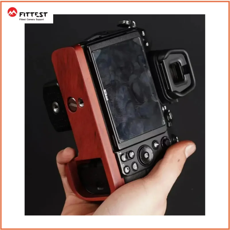 

Solid Ebony Rosewood Hand Grip Base for Nikon Z Z5 Z6 Z7 II Series CNC Machined Wood Cage Ergonomic Curve Design Camera Bottom