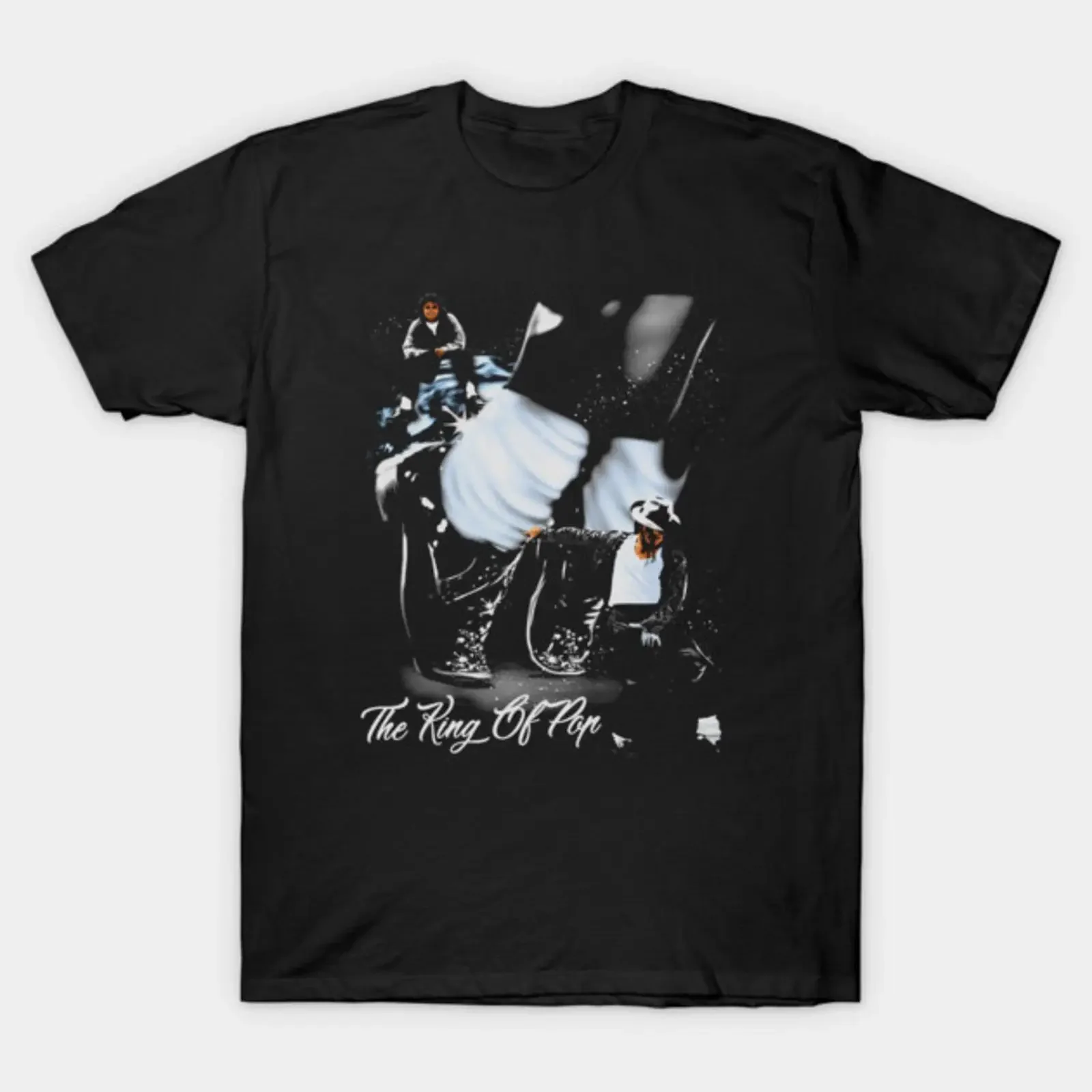 Michael Jackson King Of Pop Moonwalk T Shirt vintage Washed Breathable fashion streetwear Soft Unisex Slightly Stretched