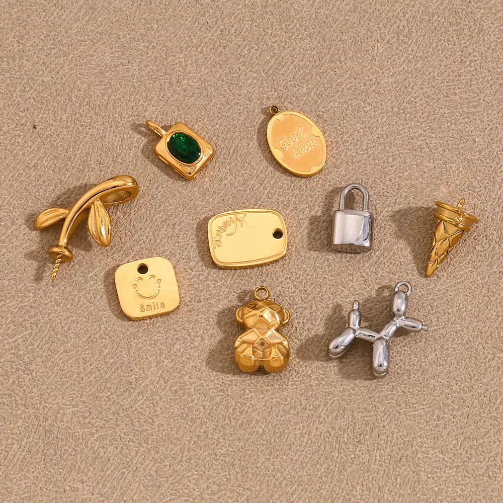 

10 шт./лот, геометрический воздушный шар из нержавеющей стали, кулон в виде собаки, ювелирный аксессуар