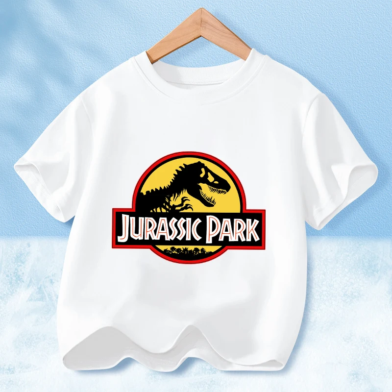 

Футболка из серии «Мир Юрского периода», летние популярные фильмы, парк динозавров, детская одежда с короткими рукавами для мальчиков и девочек, базовый топ, тренд, подарок на день рождения