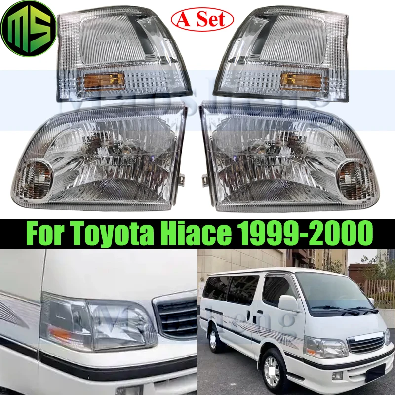 Maosheng A Set Front Bumper Head Light Head Lamp For Toyota Hiace 1999-2000 Headlight Headlamp Front Turn Corner Light Lamp