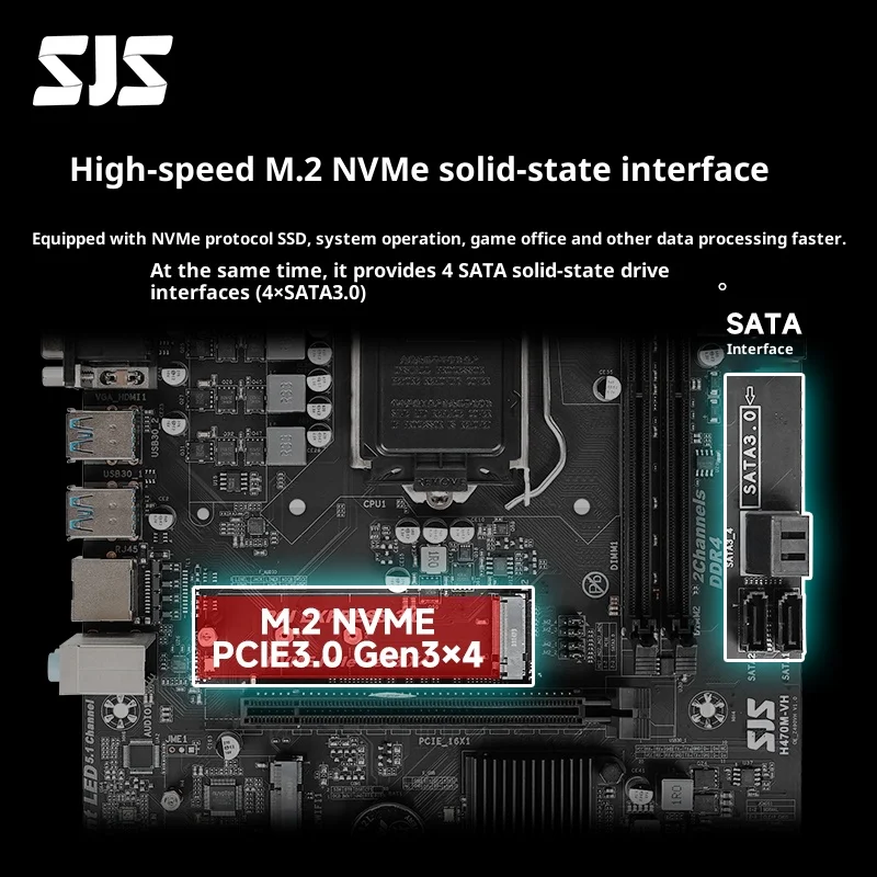 سيجيشي ‌ اللوحة الأم H470-VH - DDR مزدوج، وحدة المعالجة المركزية Intel 10th/11th Gen، تصميم Micro ATX