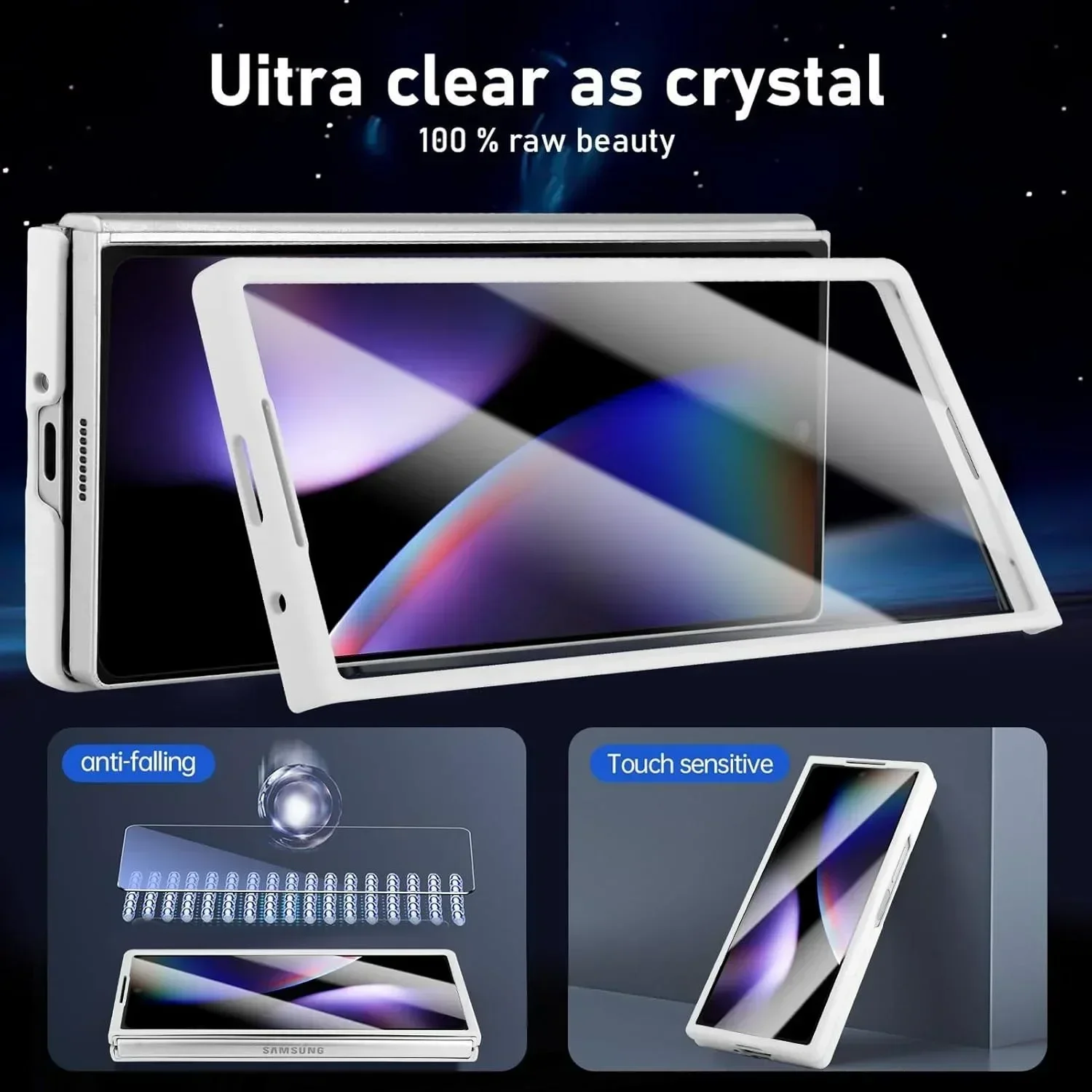 Für Samsung Galaxy Z Fold 8 Ultra 7 6 5 Premium-Hülle mit S Pen oder Stifthalter, einfarbig, integrierter Displayschutz, matte Abdeckung – Detail 5