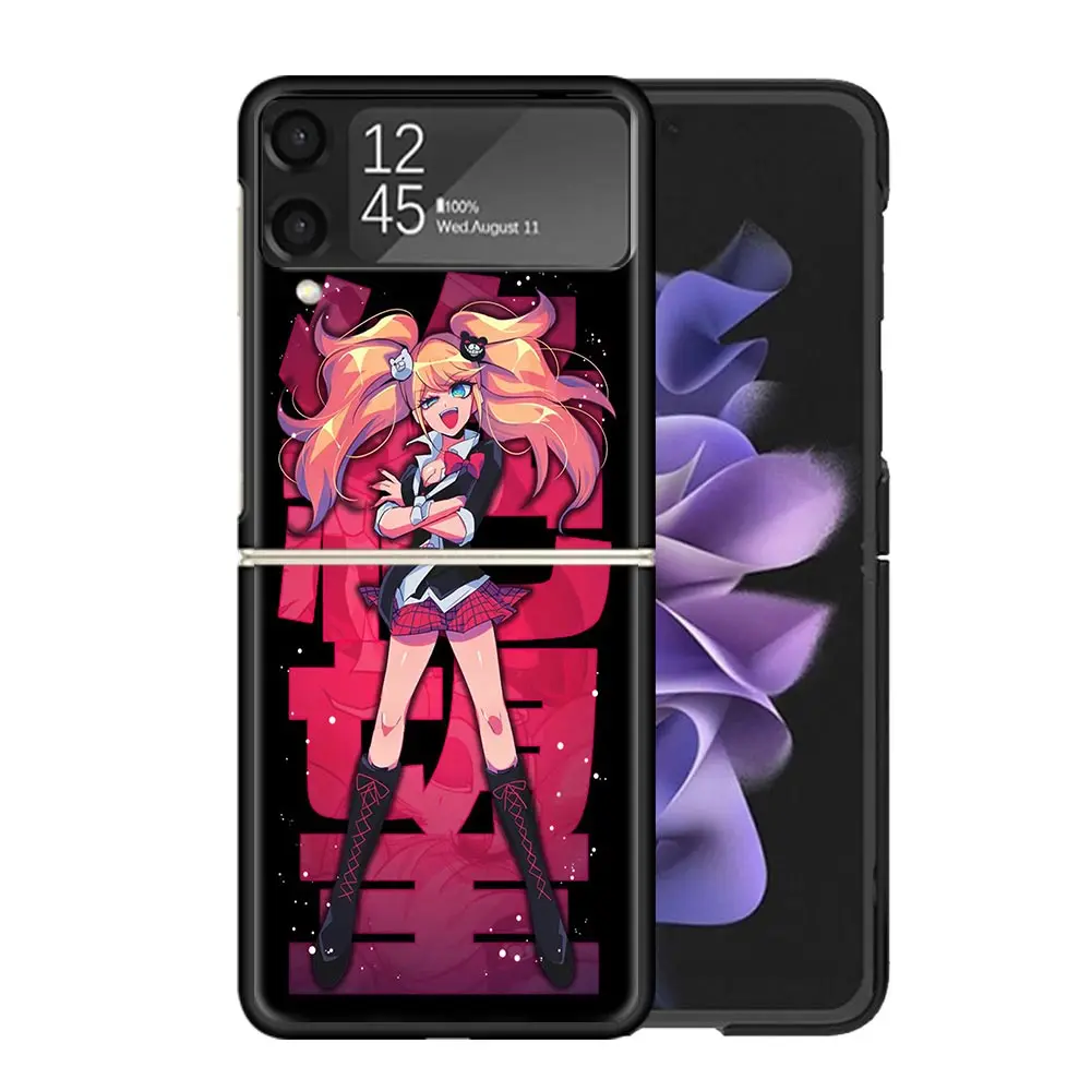 Danganronpa Enoshima Junko funda de teléfono transparente para Samsung Z Flip 5 4 3 Galaxy ZFlip 6 5G cubierta dura de impresión a prueba de golpes TPU PC Coque