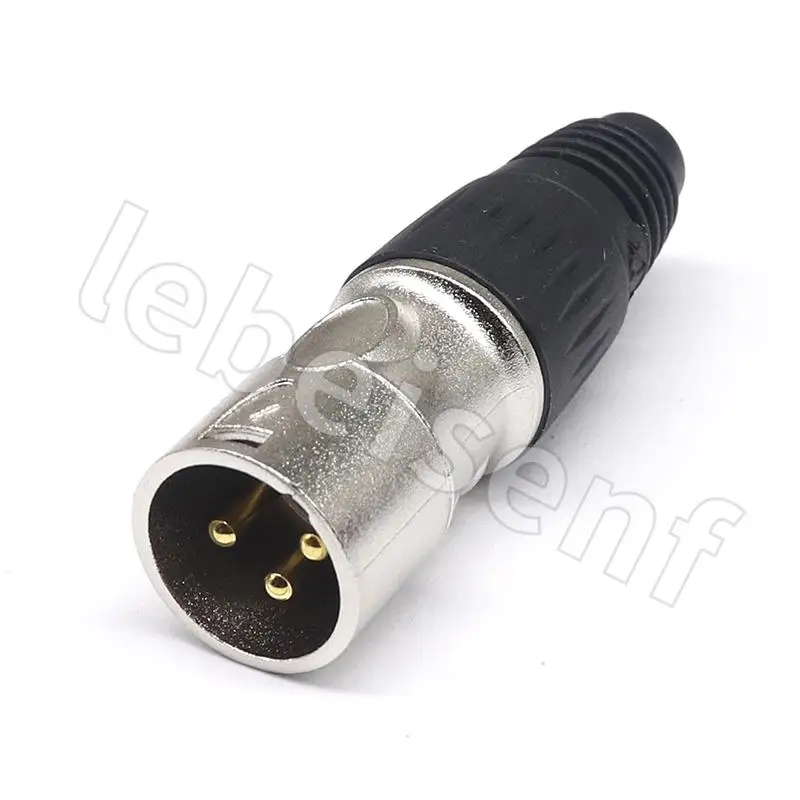 XLR 3Pin Male/Female Microphone Audio Cable Plug Connector Cannon MIC Cable Terminal Silver Microphone Plug