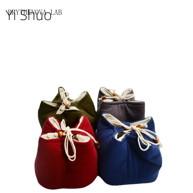 One Pot Four Cups Linen Pouch Teacup Bag Teapot Cloth Bag Portable Travel Zen Teaware Travel Tea Set