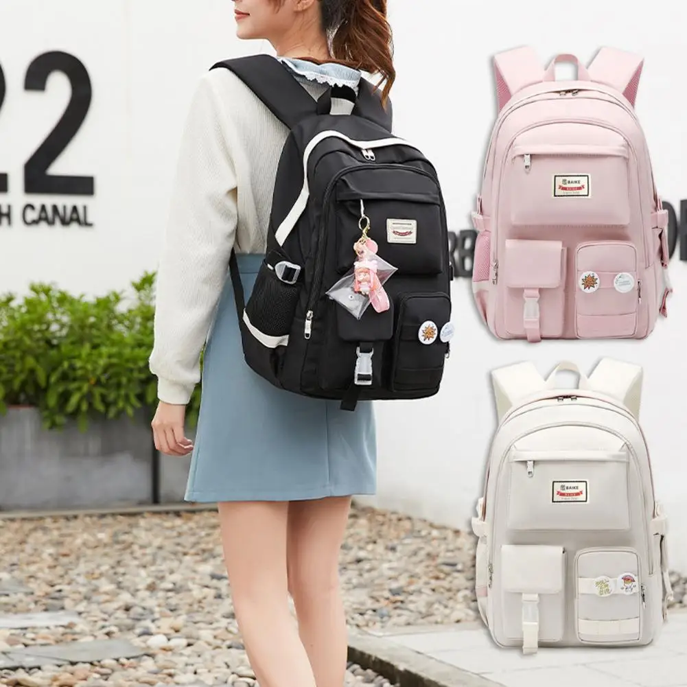 Breathable Teen Girls Backpack Lightweight Storage Popular Smooth Zipper Spacious Capacity Backpack School Bag